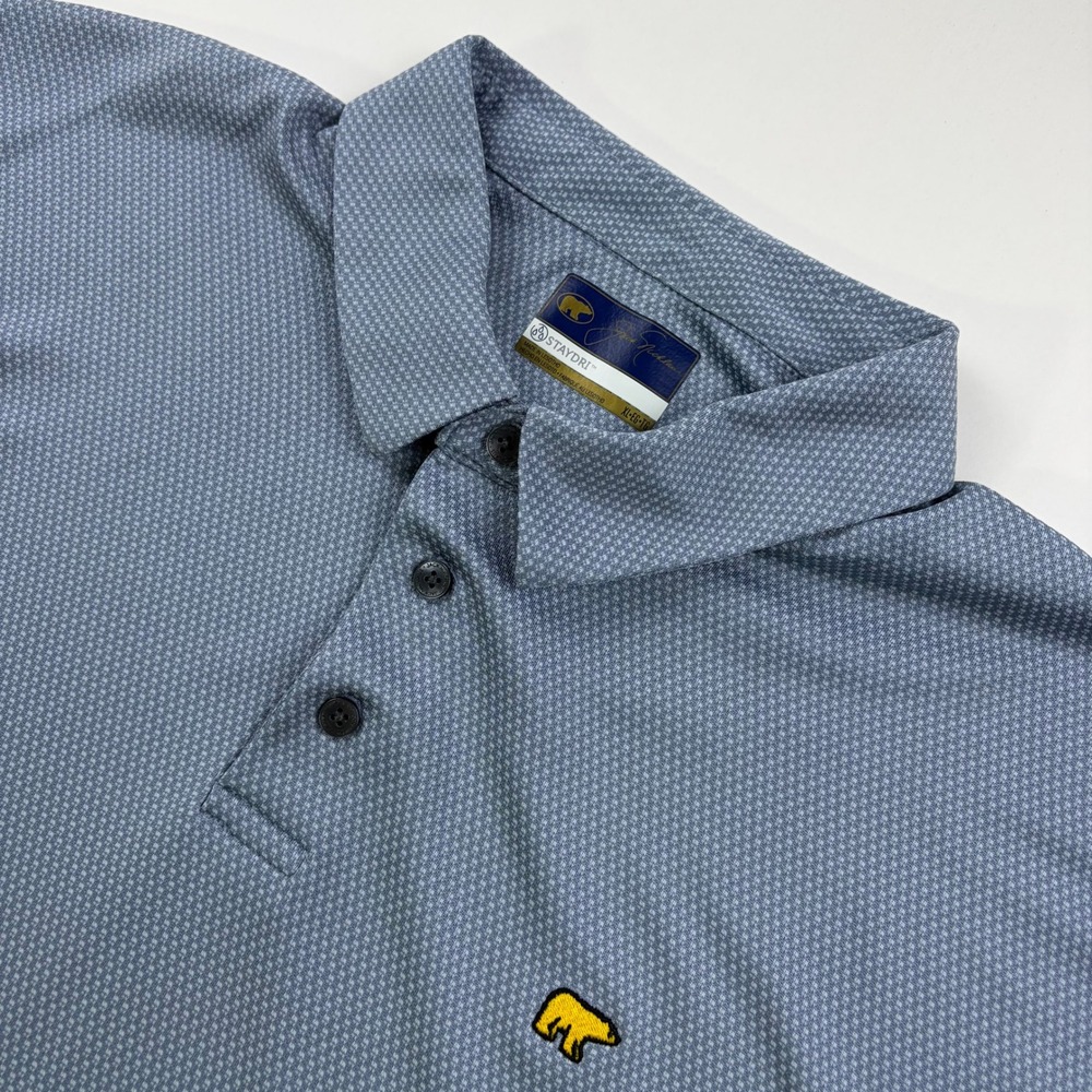Jack Nicklaus StayDri Golf Polo Mens XL Blue Geometric Performance Short Sleeve